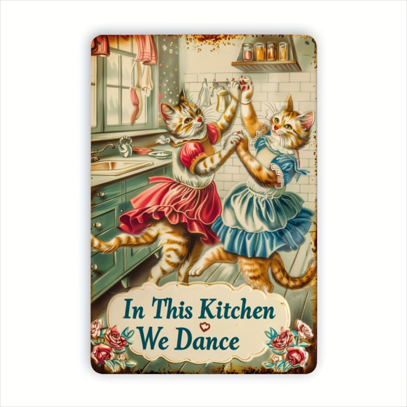 Home Bar And Kitchen - Vintage Metal Sign Featuring a Dancing
