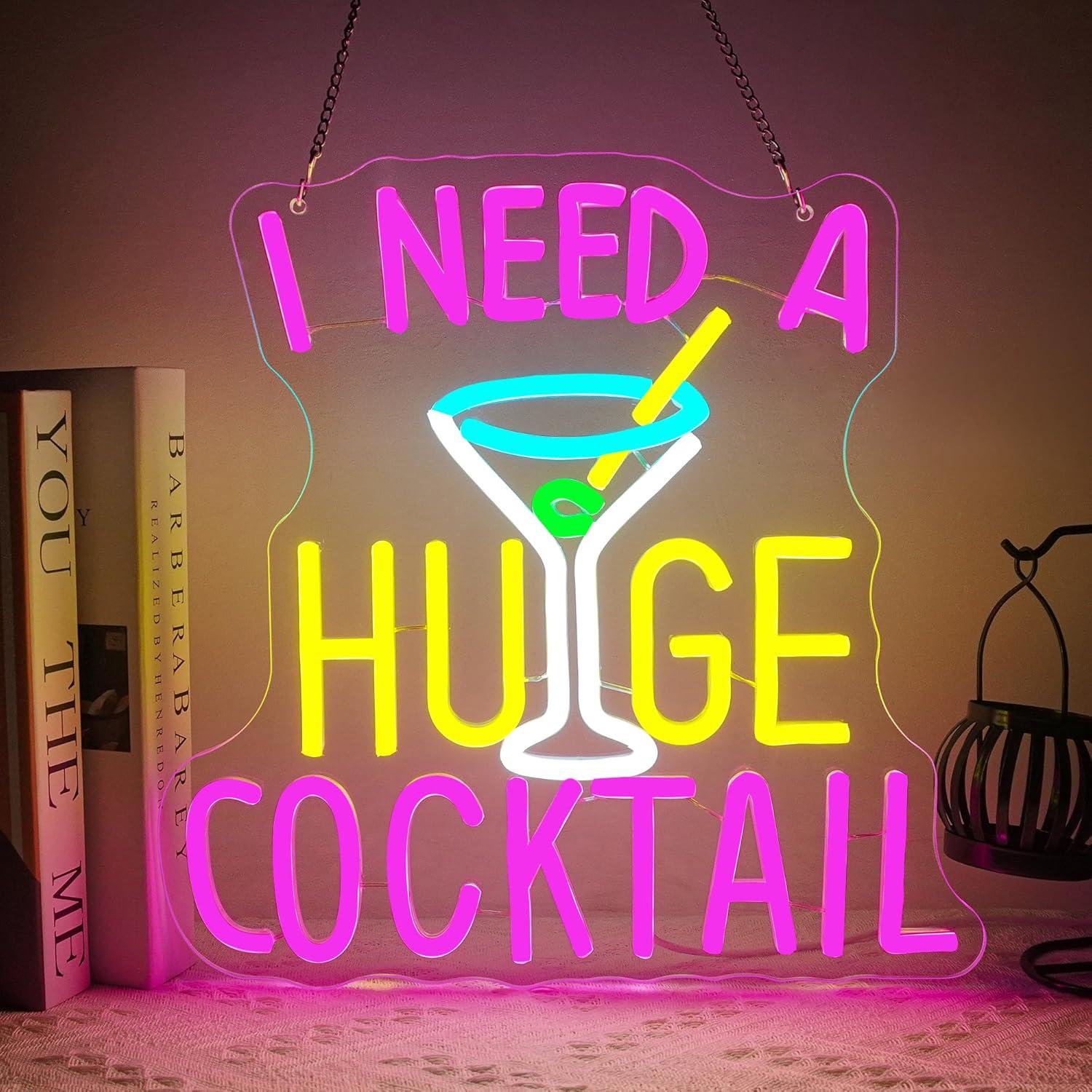 Home Bar Lounge - I Need A Huge Cocktail Neon