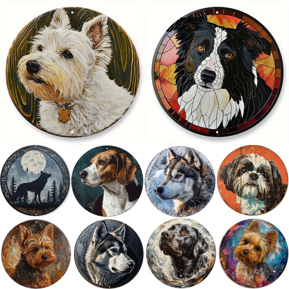 Home Bar Cafe - Funny Cute Dog Theme Posters Round