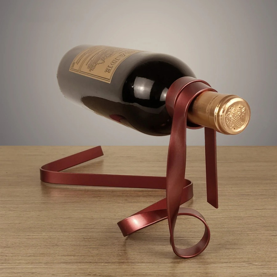 Home Bar And Cabinet - Colorful Ribbon Iron Wine Bottle Holder,