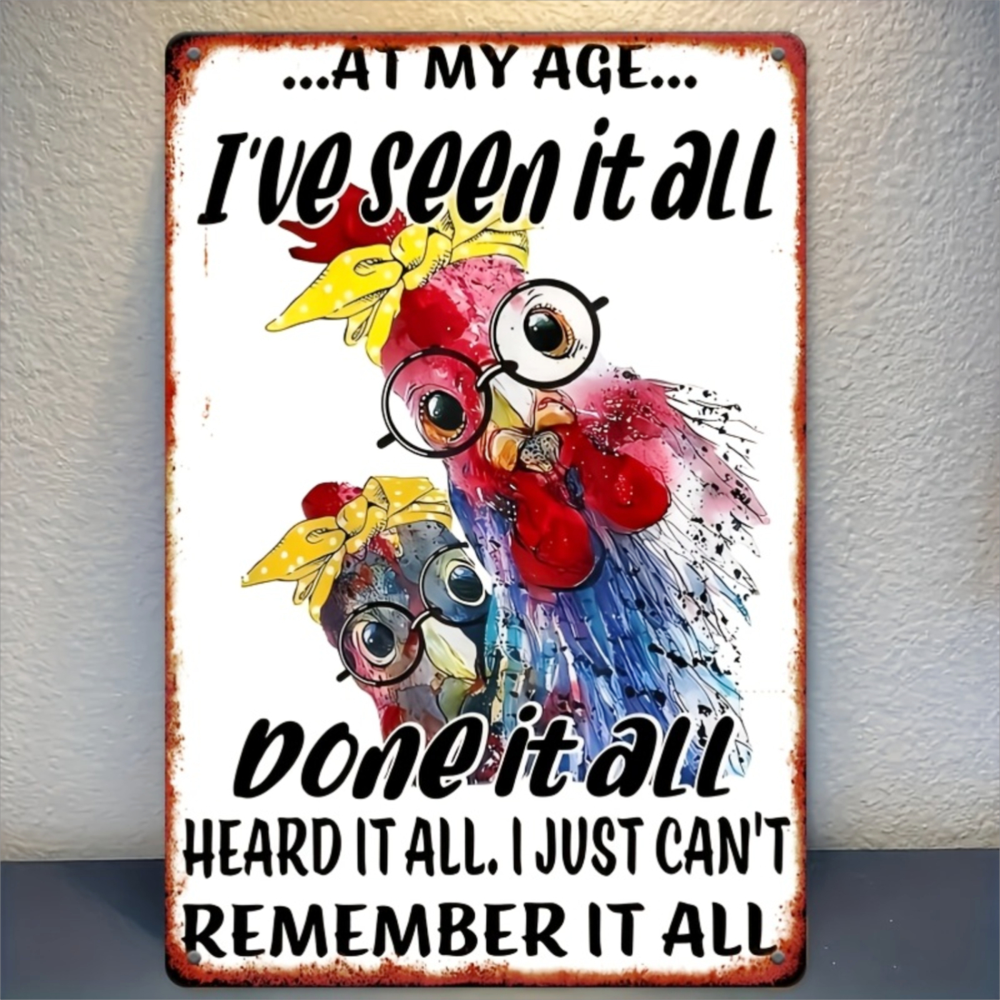 Metal Sign Funny Chicken Wall  - Home Bar And Kitchen ulasan dan harga