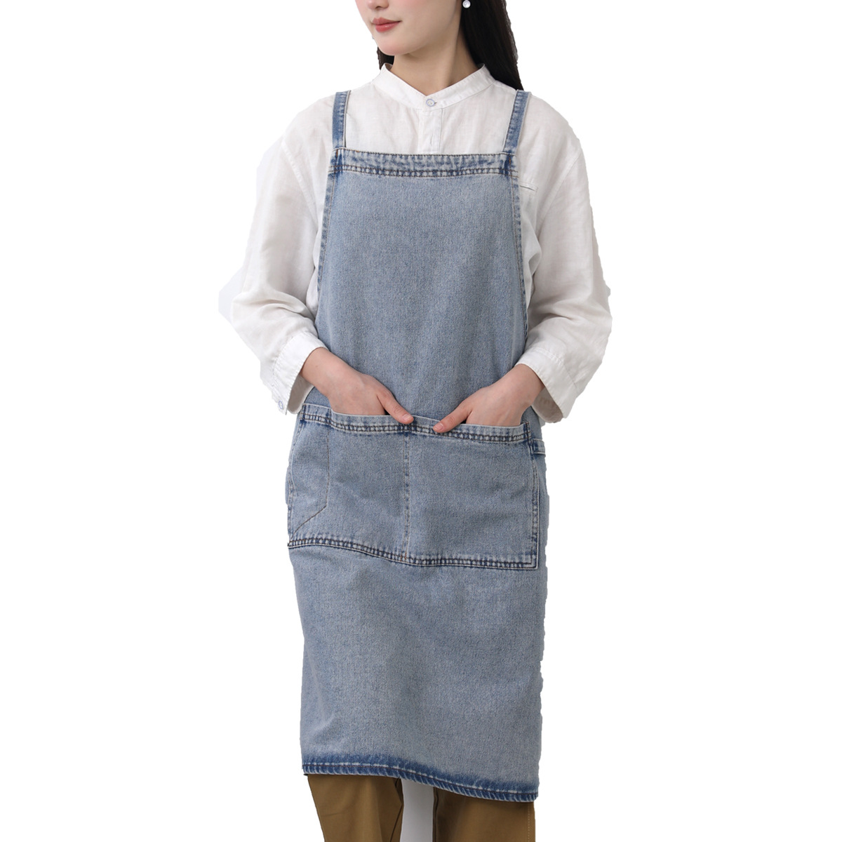 Denim Apron Cotton Korean Canv - Home Barber ulasan dan harga