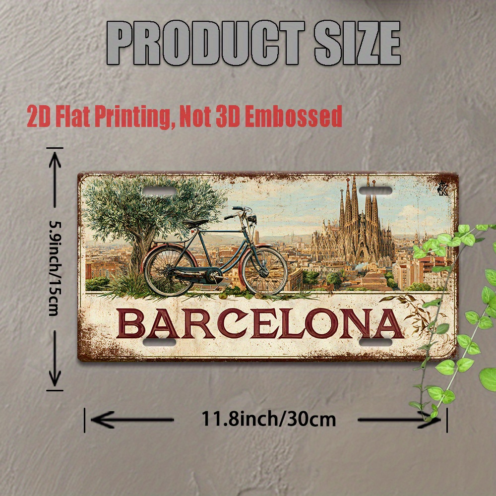 2D Flat, 1 Piece Vintage Metal - Home Barcelona ulasan dan harga