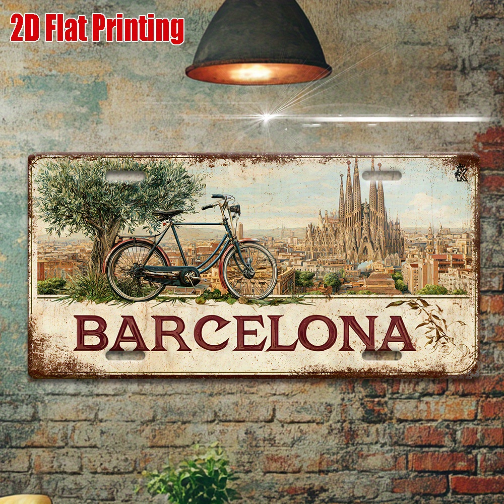 2D Flat, 1 Piece Vintage Metal - Home Barcelona ulasan dan harga