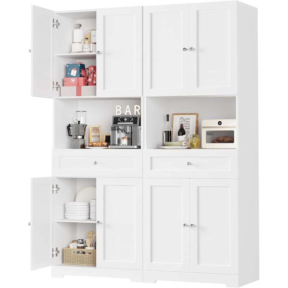 2-Piece Tall Kitchen Pantry Ca - Home Bar And Cabinet ulasan dan harga