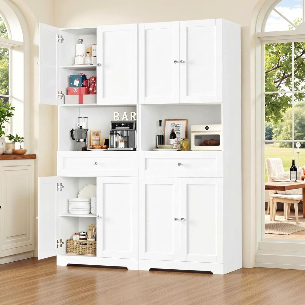 2-Piece Tall Kitchen Pantry Ca - Home Bar And Cabinet ulasan dan harga