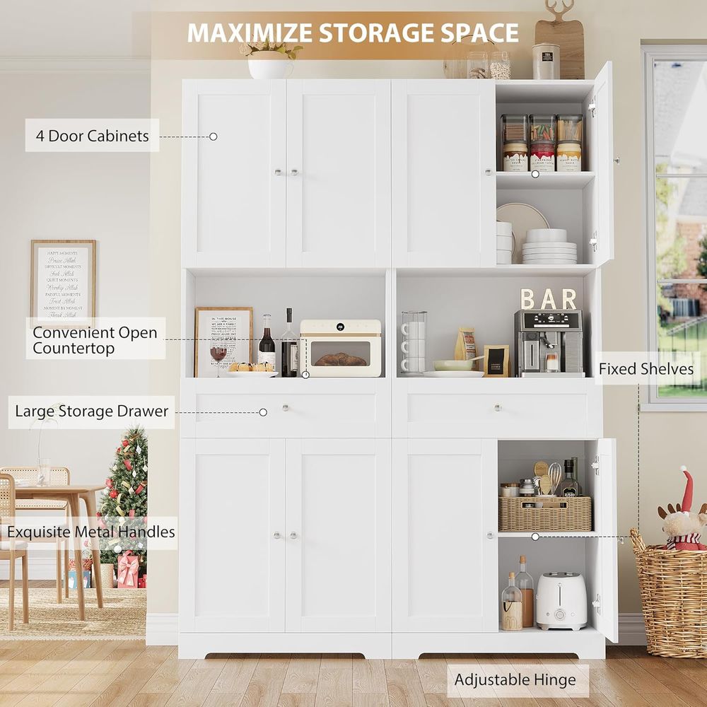 2-Piece Tall Kitchen Pantry Ca - Home Bar And Cabinet ulasan dan harga