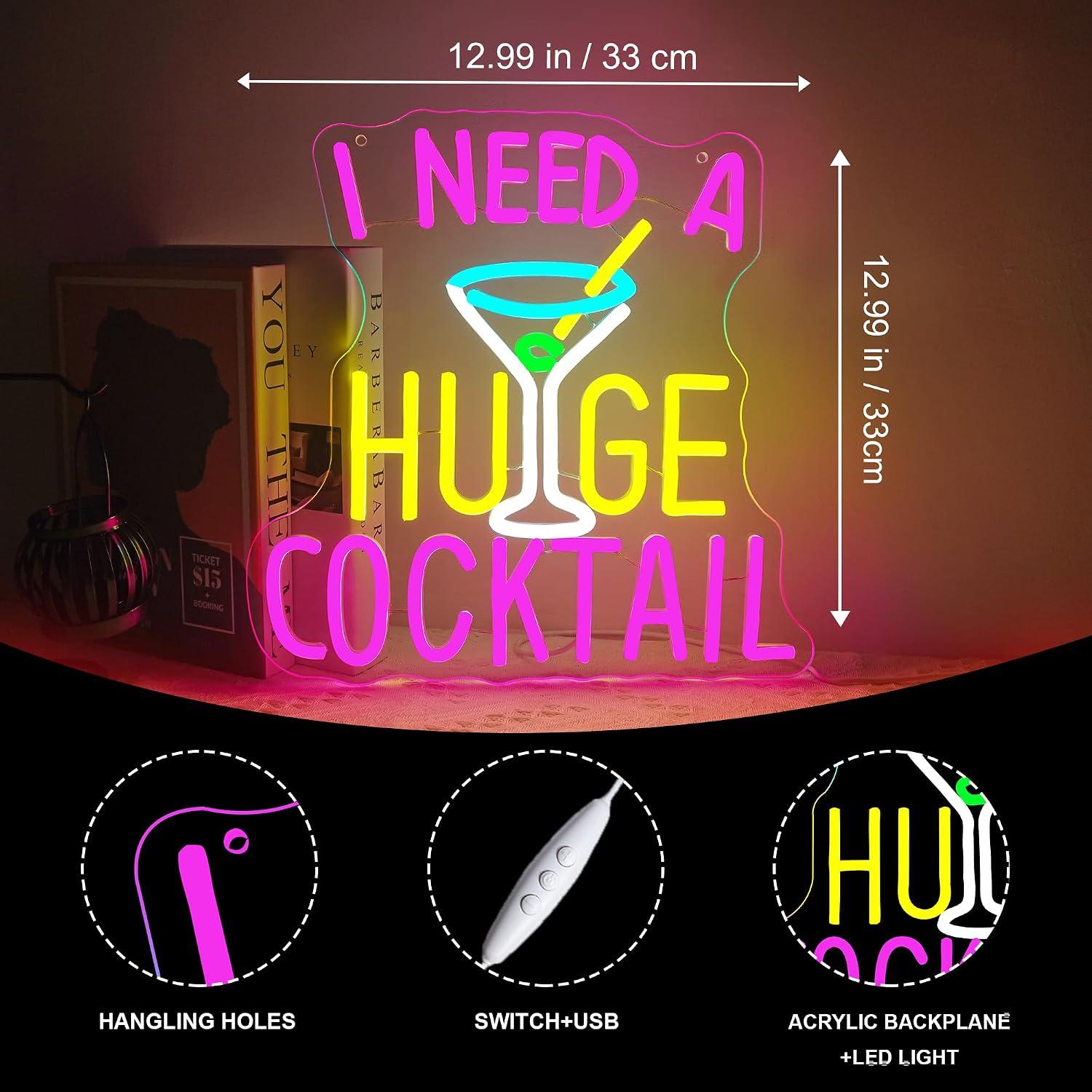 I Need A Huge Cocktail Neon Si - Home Bar Lounge ulasan dan harga
