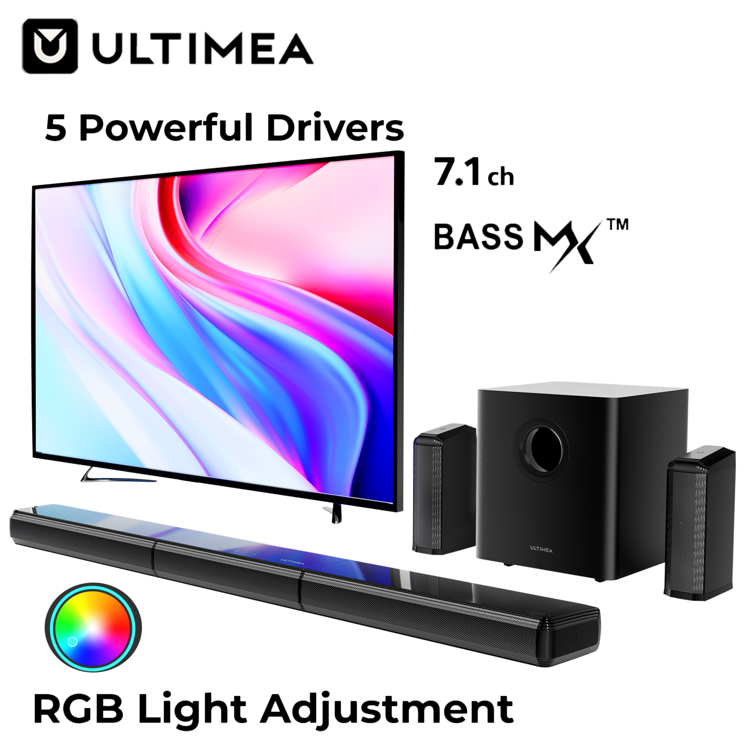 ULTIMEA 410W 7.1ch Soundbar wi - Home Bar And Theater ulasan dan harga