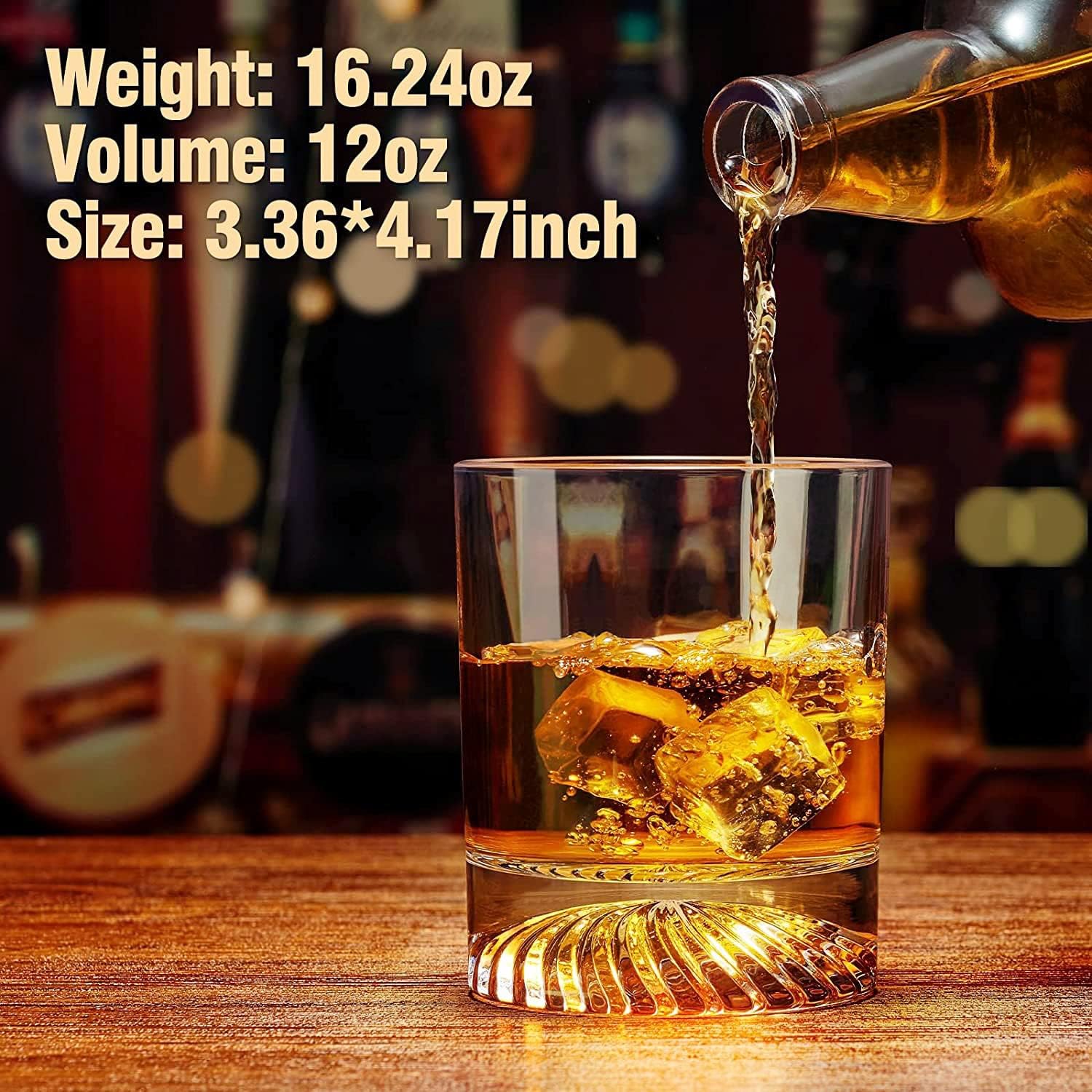Whiskey Glasses Set of 4 12oz  - Home Bar Set ulasan dan harga