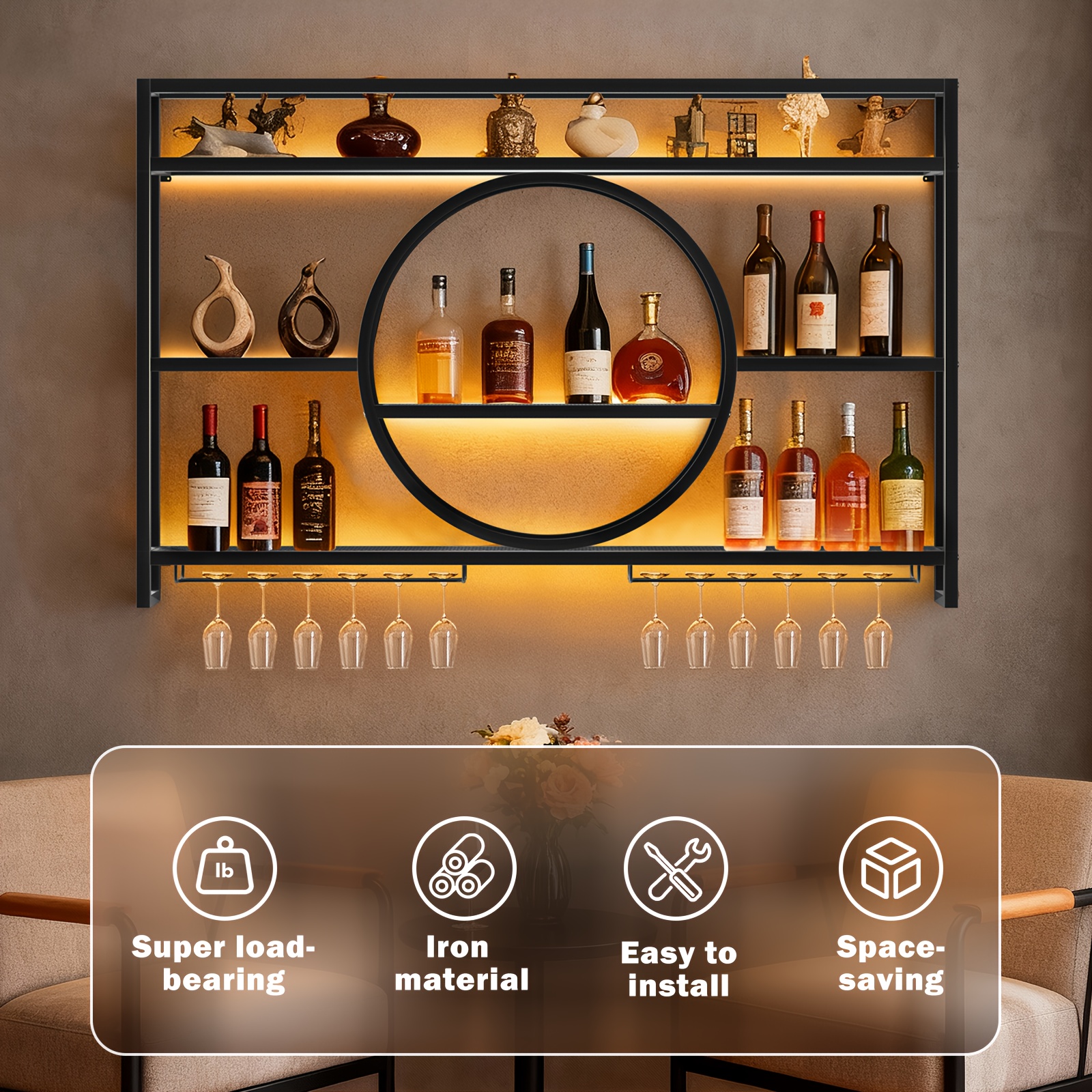 Stylish 3-Tier Wall-Mounted Me - Home Bar Setup ulasan dan harga