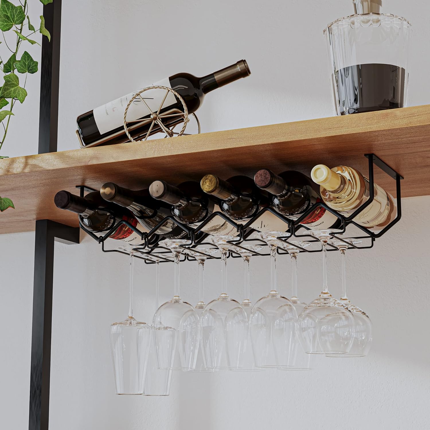 Under Cabinet Wine Rack & Glas - Home Bar And Cabinet ulasan dan harga