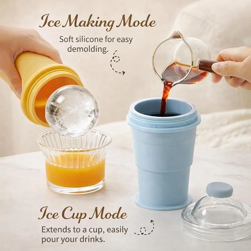 2-in-1  Silicone Folding Ice H - Ice Mold Sphere ulasan dan harga