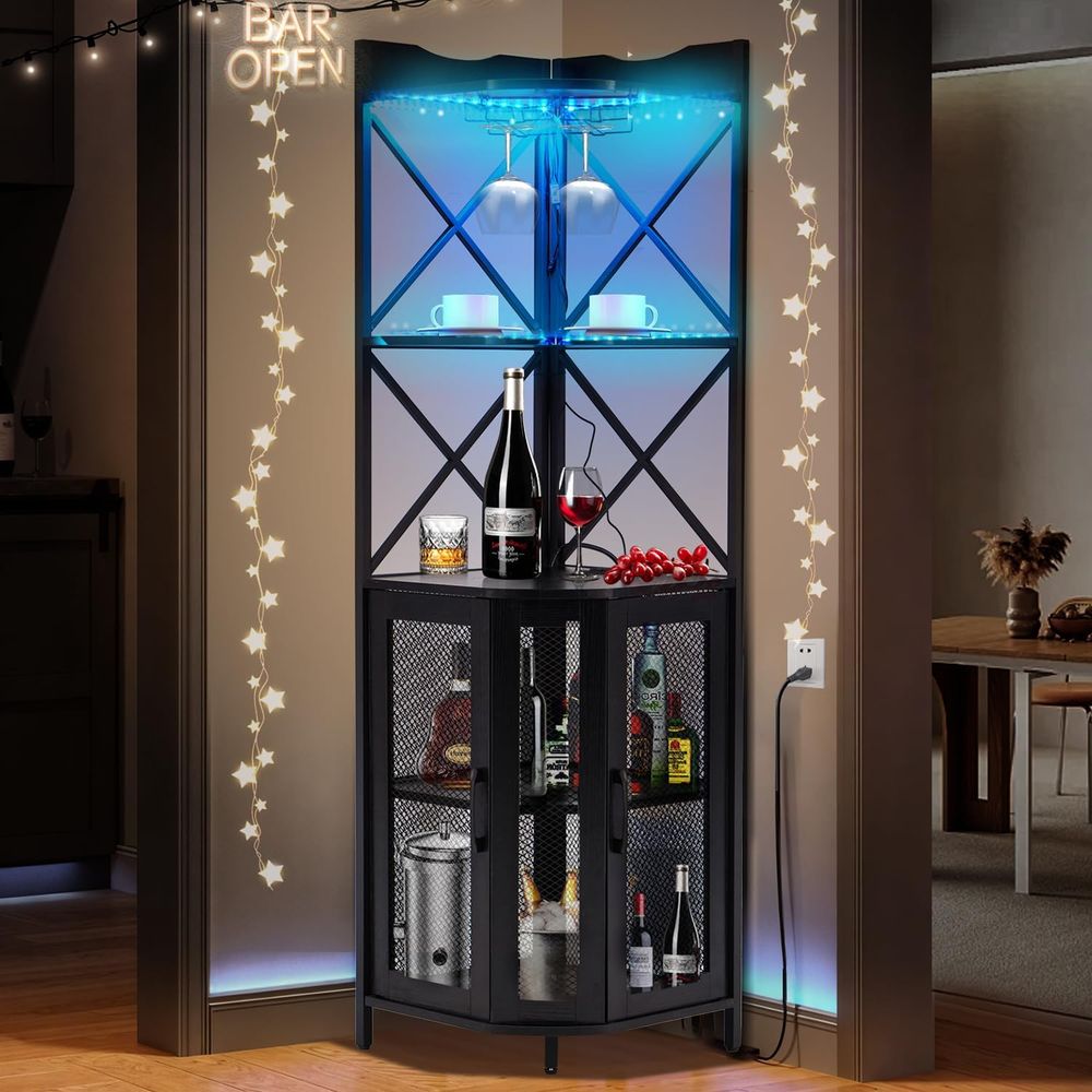 5-Tier Wine Bar Cabinet with L - Home Bar And Cabinet ulasan dan harga