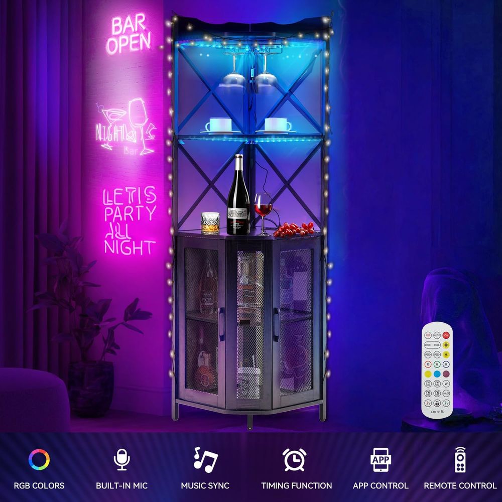 5-Tier Wine Bar Cabinet with L - Home Bar And Cabinet ulasan dan harga