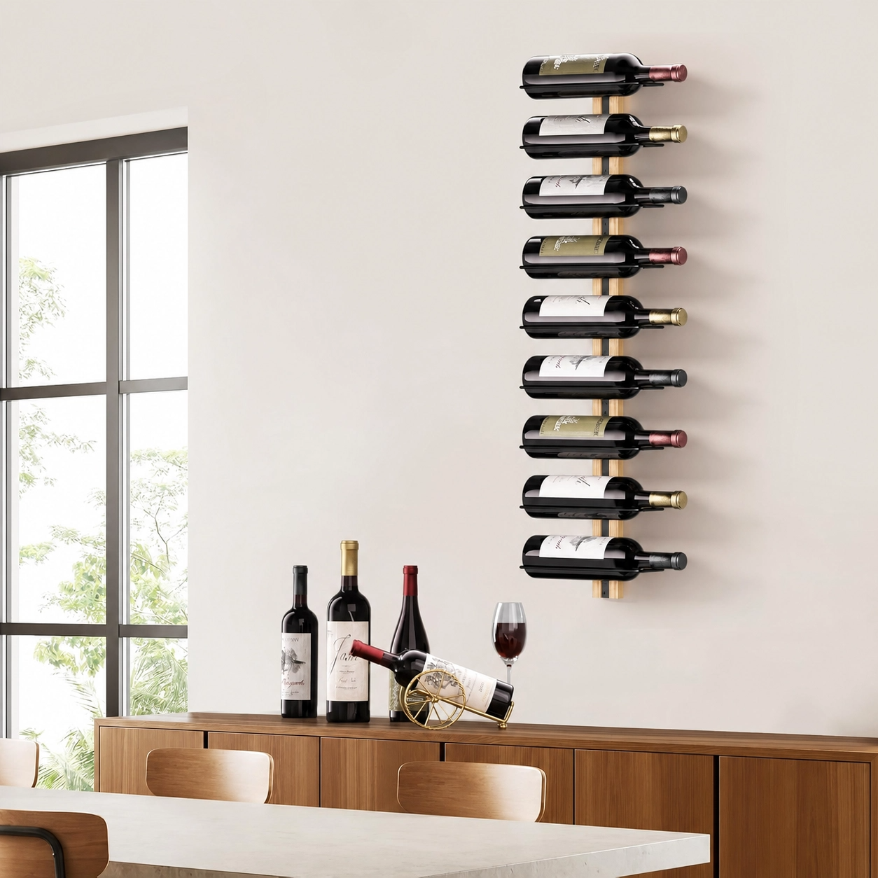 Wall-mounted Wood Wine Rack Ho - Home Bar Stand ulasan dan harga