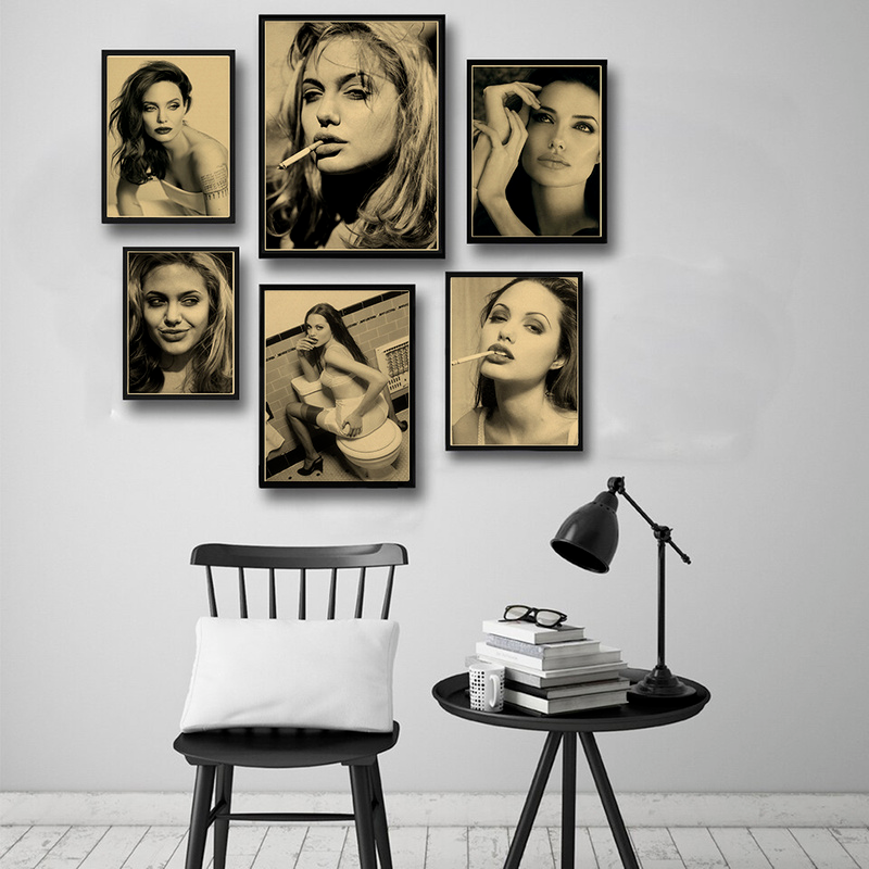Angelina Jolie Vintage Poster  - Home Bar And Theater ulasan dan harga