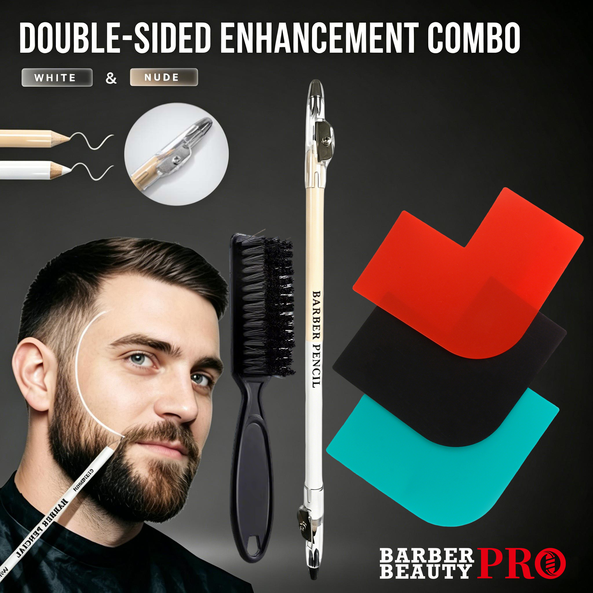 3Pcs Double-sided Barber Beard - Home Barber ulasan dan harga