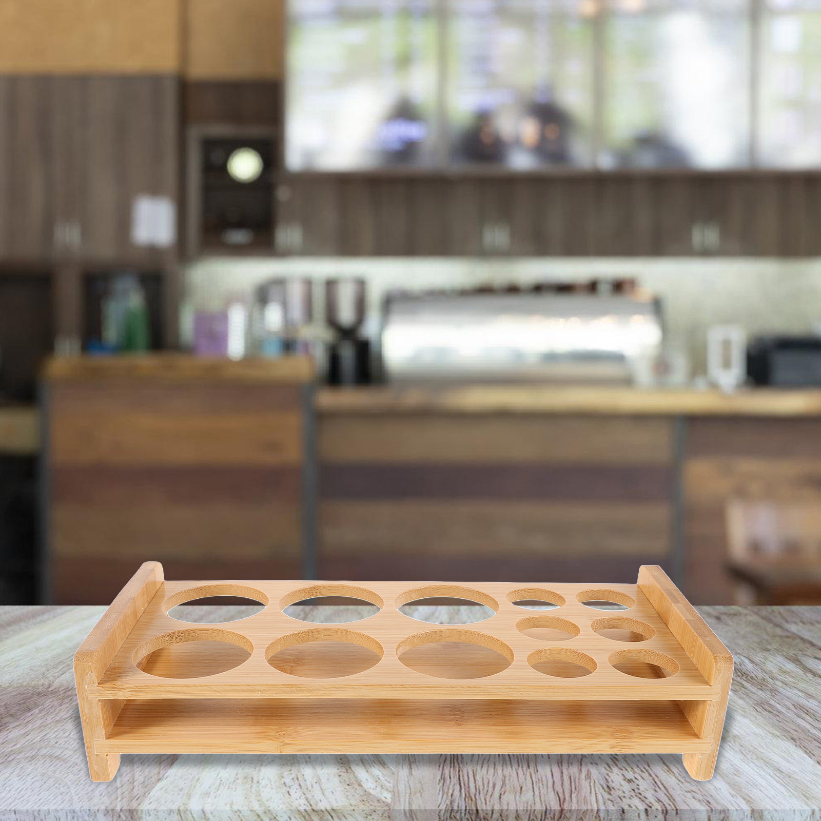 Bamboo Shot Glass Holder Organ - Home Bar Stand ulasan dan harga