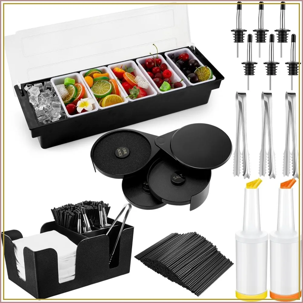 6-Compartment Garnish Tray wit - Garnish Tray Set ulasan dan harga
