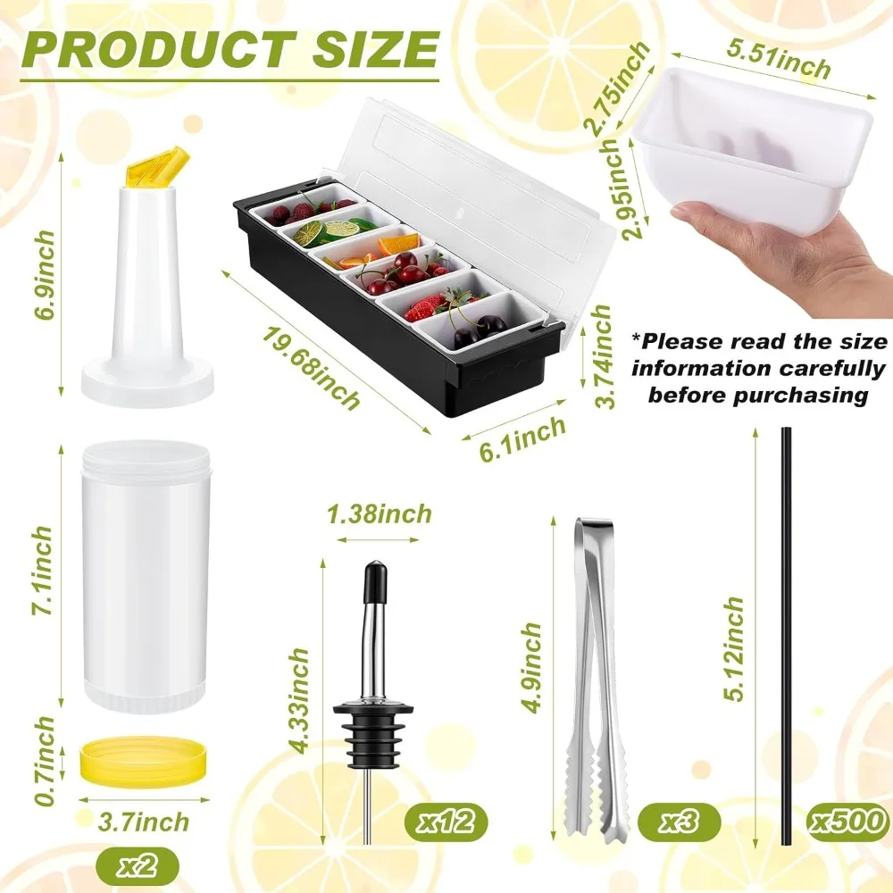 6-Compartment Garnish Tray wit - Garnish Tray Set ulasan dan harga