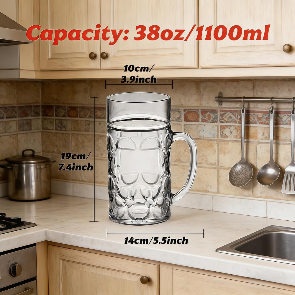 38oz Plastic Beer Mugs with Ha - Home Bar Set ulasan dan harga