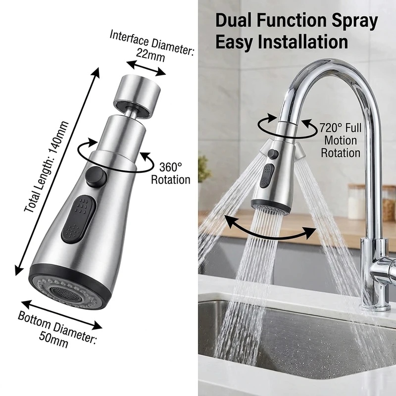 Universal 360° Rotate Kitchen  - Home Bar Sink ulasan dan harga