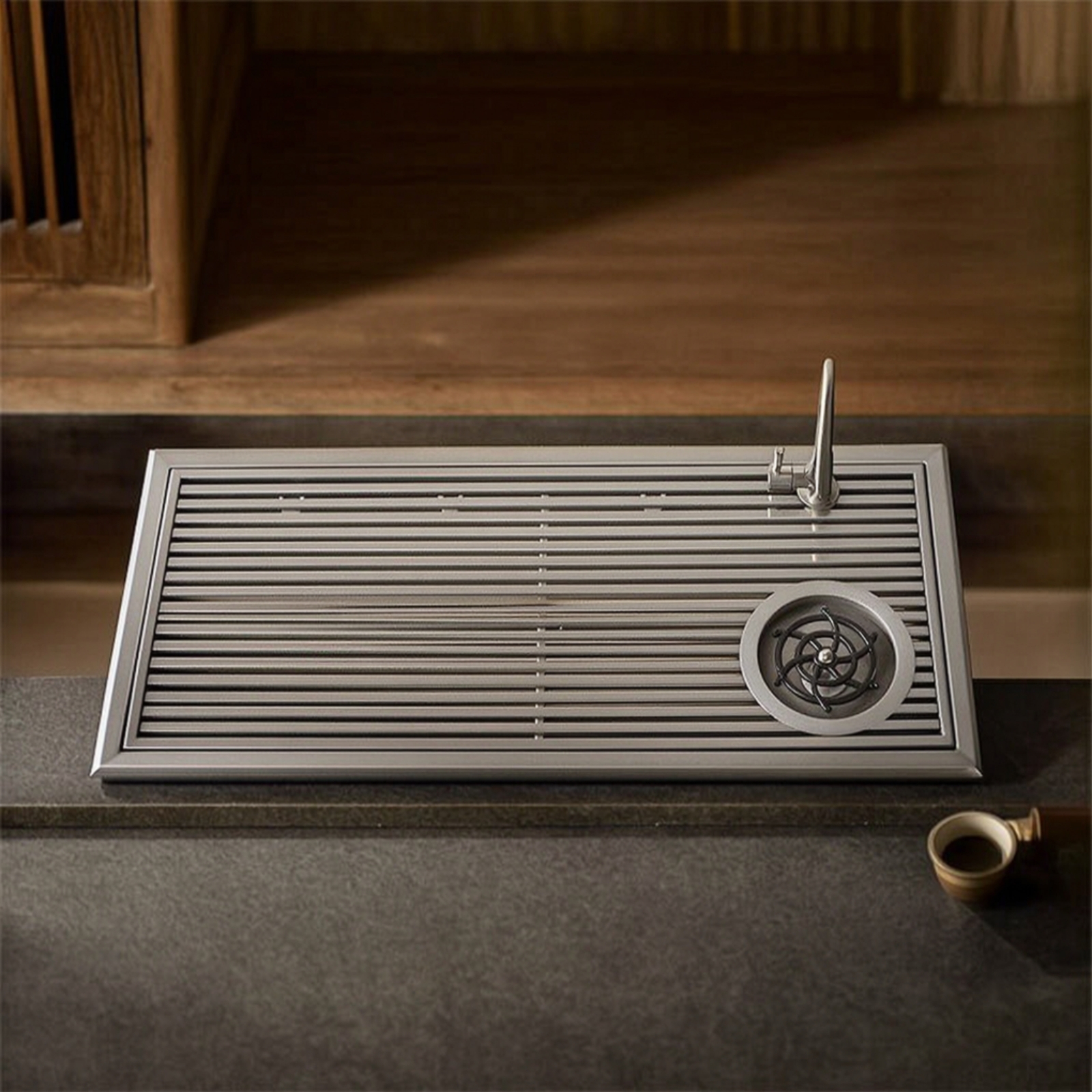 Inset Tea Tray with Faucet Ope - Home Barista ulasan dan harga