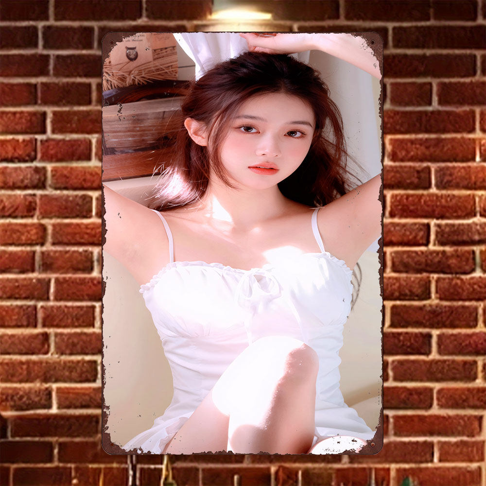 HD Tin Sign Vintage Asian Girl - Home Bar Cafe ulasan dan harga